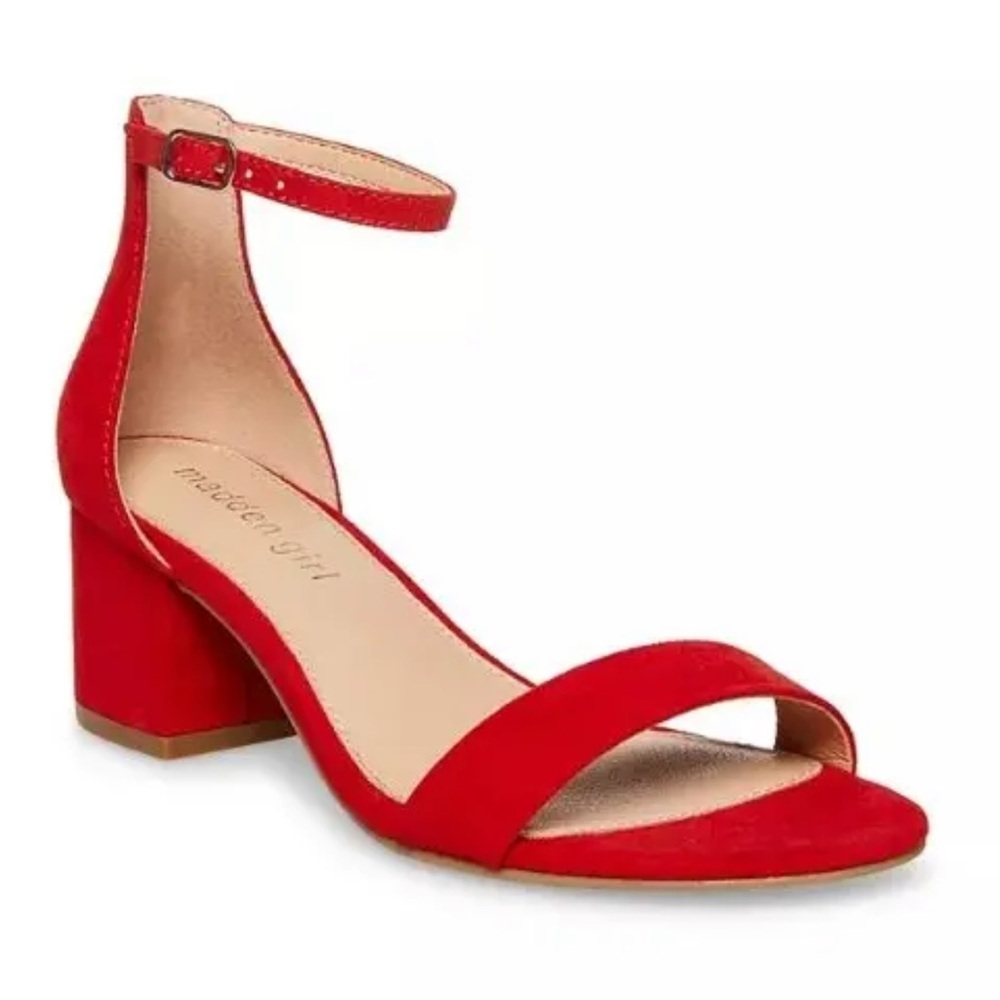 MADDEN GIRL  Red Block Heel Sandals. Size 7 1/2